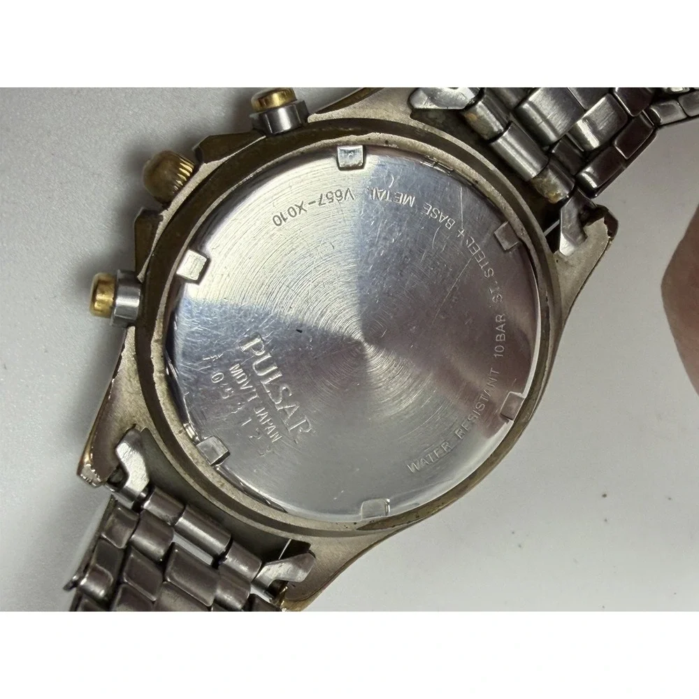 Worn Pulsar V657X010 New Battery Chronograph Mens Watch 38MM‎ 8